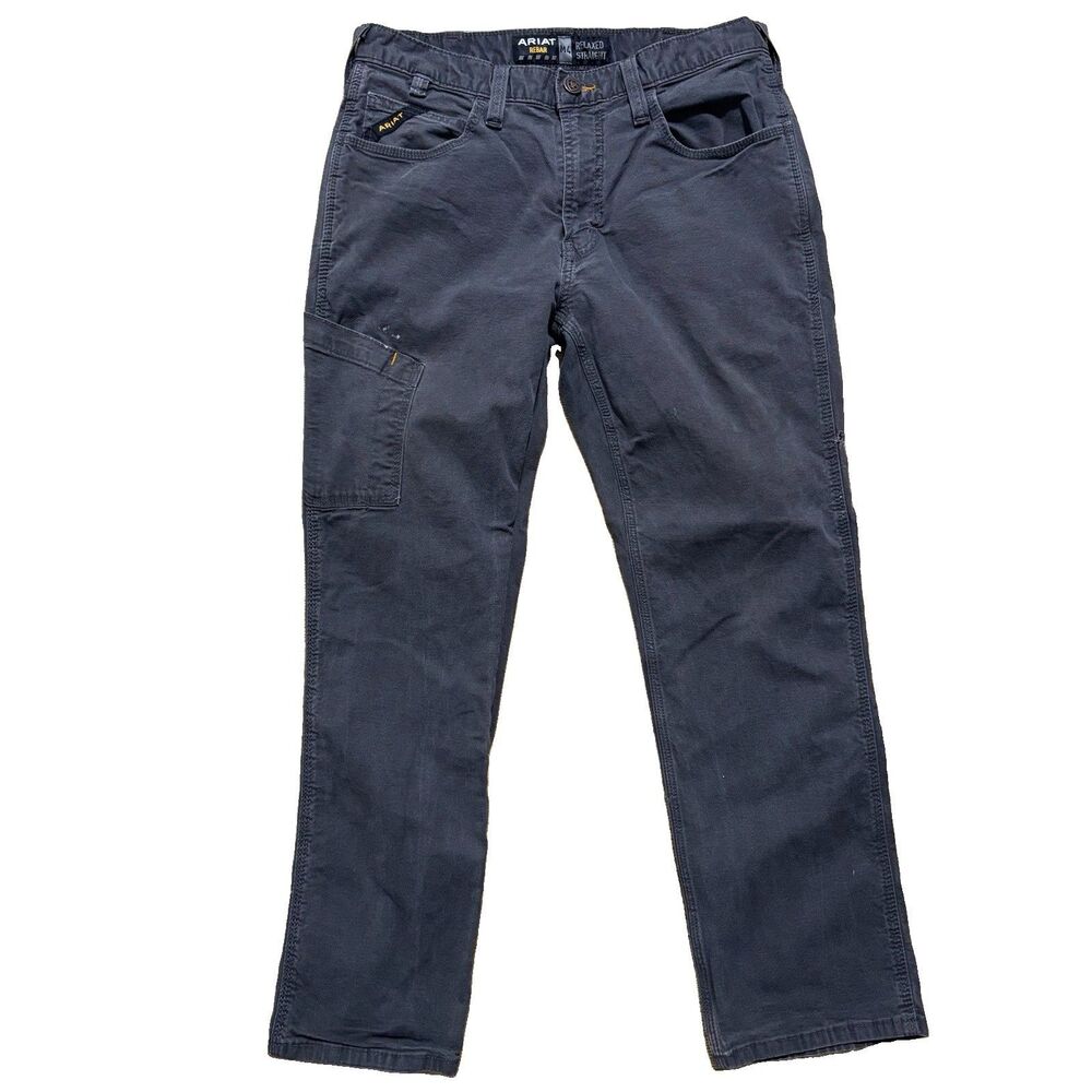 Ariat Rebar M4 Relaxed Fit Straight Leg Men’s Sz 32x30 Gray Work Pants READ